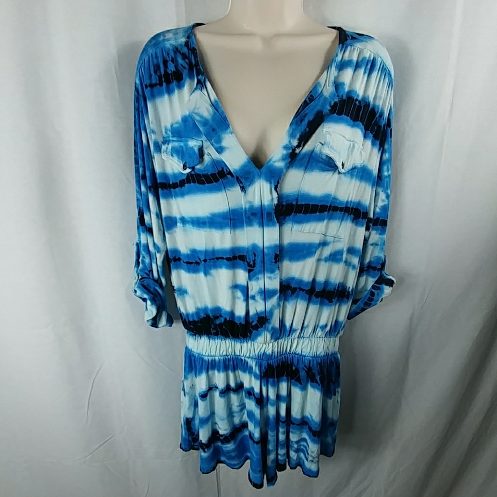 Tie Dye Tunic Roll Sleeve Young Fabulous Broke Xs